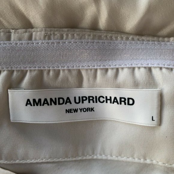 Amanda Uprichard Amalia Gown Ivory White Silk L - Picture 6 of 6